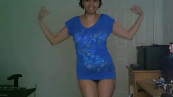 Sexy latina brunette milfie stripteasing on webcam