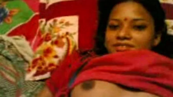 Dark skin young Indian girlfriend lets me film our sex