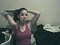 Asian hip hop webcam girl flashes her delicious tits for me