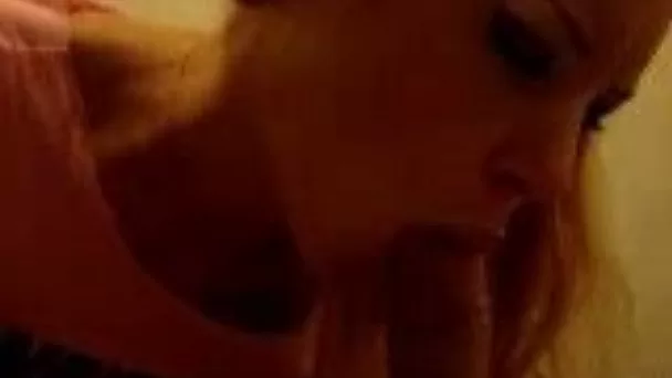 Slutty college blonde GF asked for a creamy facial on cam