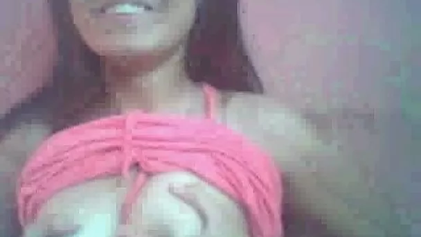 Big boobed Pinay webcam whore plays with her rack for me