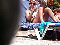 Spying on my friend's girlfriend taking a sunbath topless