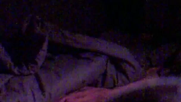 My horny husband filming himself eating my slit in the bedroom