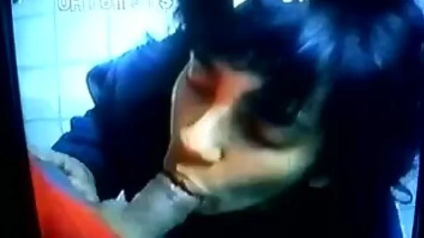 Brunette married colleague blows my black dick on cam
