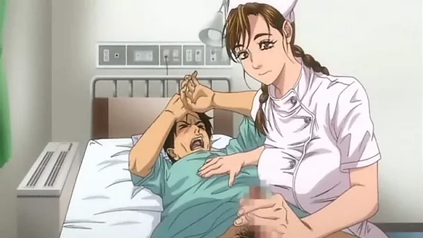 Busty hentai nurse gives head and gets fucked in missionary position