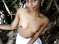 Small tittied Indian bitch shows off her naked body