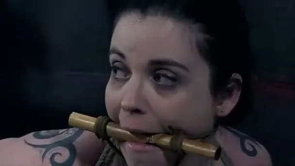 Busty whore with jet black hair gets punished hard