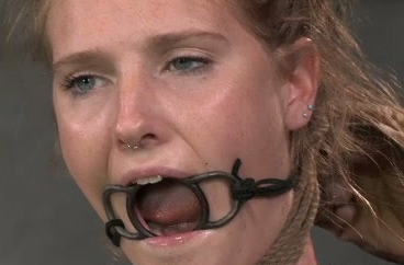 Blonde Slave With A Ring Gag In Her Mouth Is Bounded And Punished