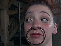 Ugly slave with big ring in her nose punished by her master after giving head