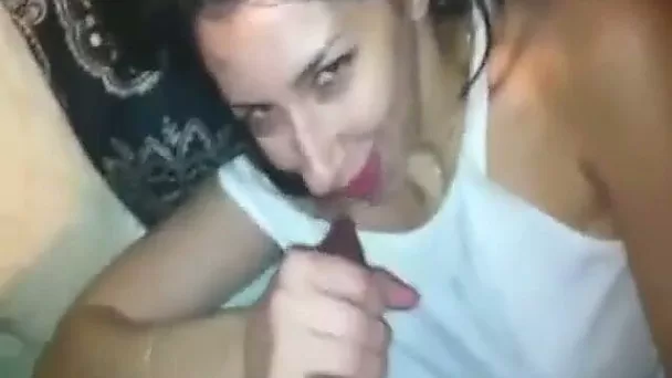 Attractive brunette hussy sucks my prick until she gets the sperm she wants