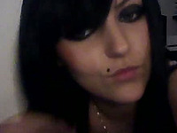 Young and hot gothic teen babe flashed her tight ass on webcam