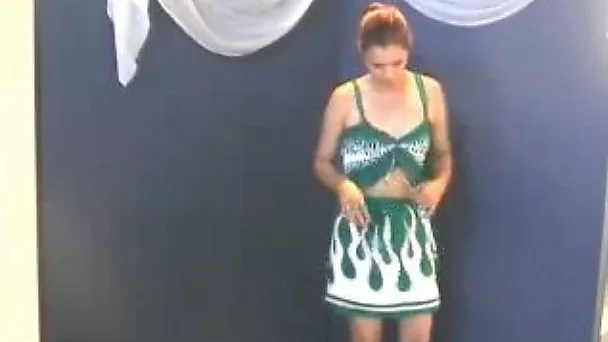 Striptease dance by my well stacked redhead princess