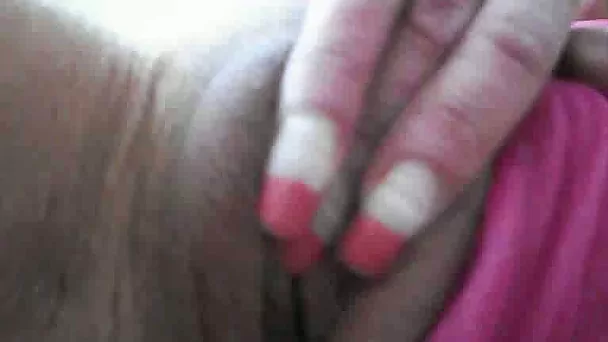 Hot closeup video of my chubby wife petting her fat gaping pussy