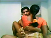 Homemade clip with amateur Indian couple banging in the cowgirl pose