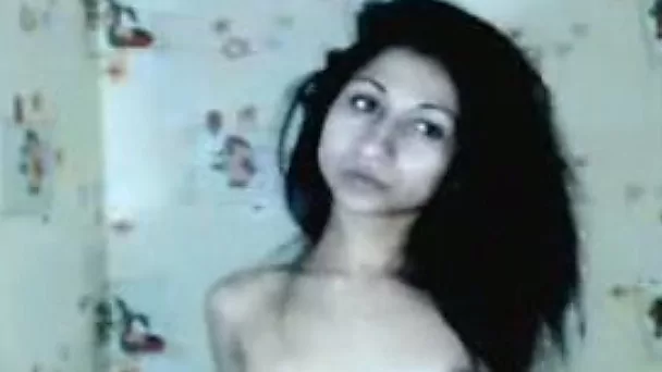 Mumbai slut shows her small tits and fingers her cunt