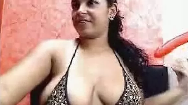 Amazing webcam solo with a huge-breasted gal playing with her tits