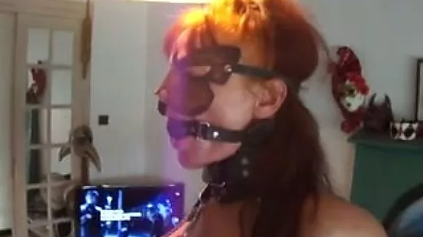 Weird homemade solo with masked and gagged ex GF