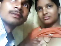 My Indian GF lets me play with her tits and shows her pussy for the cam