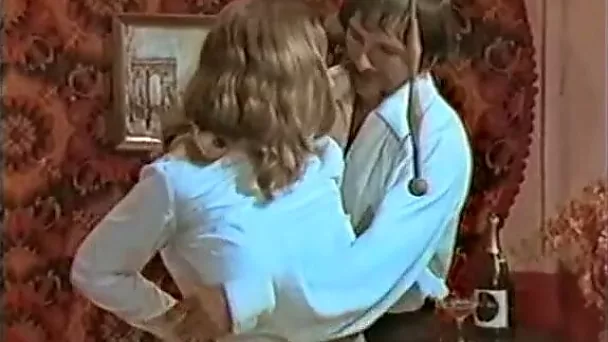 Classy chick with big hooters lets her horny lover rub her pretty pussy