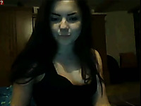 Webcam solo with brunette teen demonstrating her cute feet