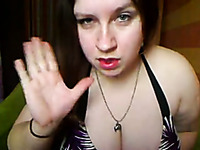 Filthy and nasty BBW webcam whore plays with a dildo
