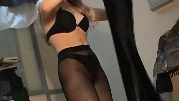 Beautiful girlfriend dressing up in different lingerie on cam