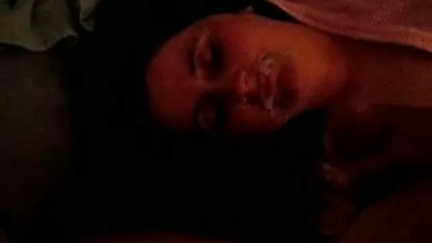 Cum loving Desi college chick slurps on huge load of my black jizz