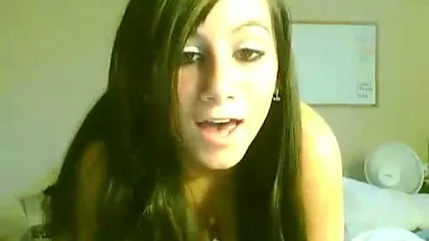 Shapely brunette webcam teen teases with her butt in panties