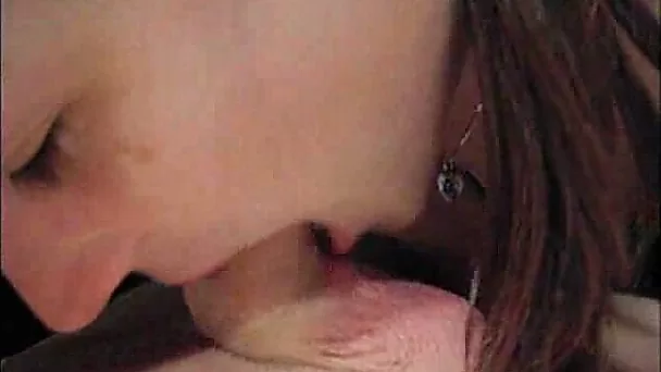 Shy brunette teen girlfriend giving her first head on POV cam