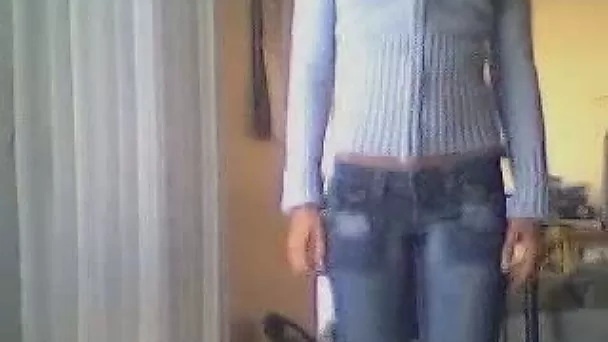Extremely hot and skinny brunette dildoing her ass