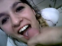 Argentinian slut is excited about swallowing her lover's sperm on camera