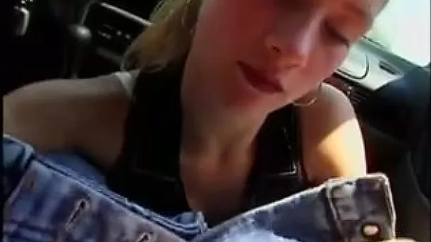 Light haired kinky amateur girlie sucks sloppy dick of my buddy