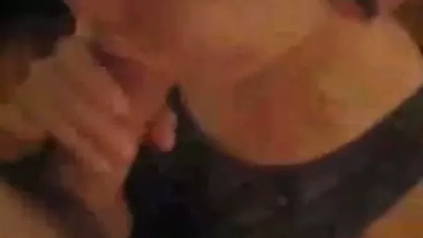 Dark-haired GF shows her cock-sucking skills to me in POV clip