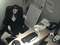 Hidden cam scene with my nasty secretary masturbating