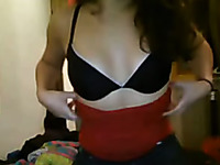 Admirable brown-haired ex GF shows her flabby tits for the cam