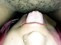 Close up POV with my pink-haired GF eating my pussy