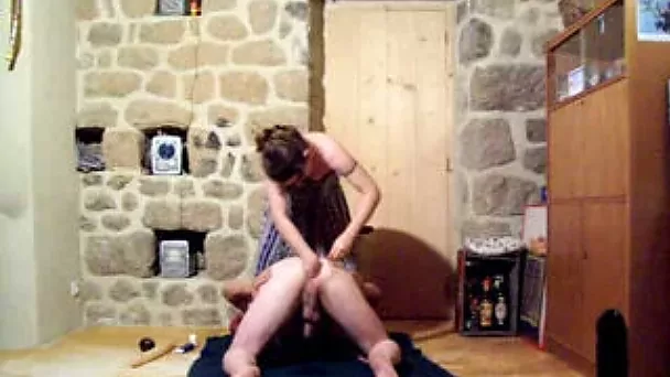 Lewd dark haired wifey in mask would love to fist her hubby's butthole