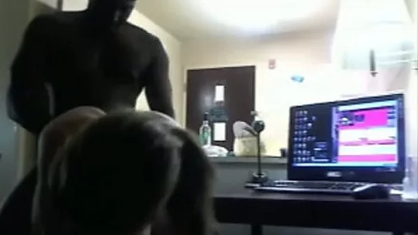 Pale natural and quite bootylicious brunette goes interracial