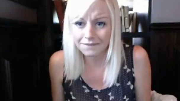 Wild amateur blond haired chick masturbates her own cunt in the toilet