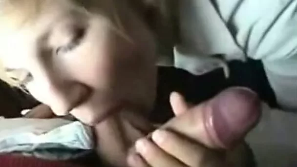 Kinky blond haired amateur lady sucks delicious dick in the train