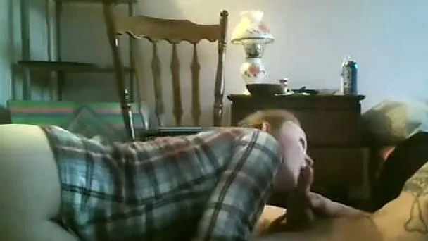 Amateur bitch gives head to her BF and takes a ride on his wang