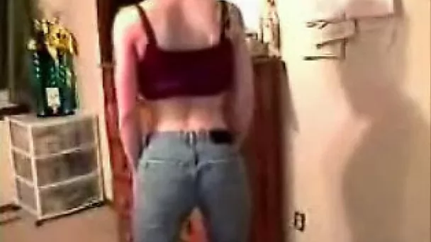 Hazel haired amateur European girl takes off her clothes