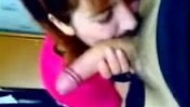Russian teen skank gives me blowjob on cam in my bedroom