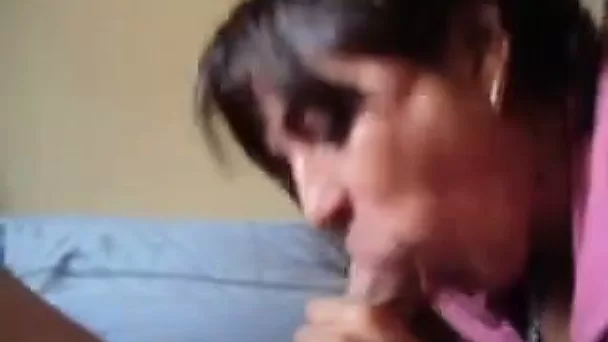 Hot and bosomy latina wife giving me a really good blowjob