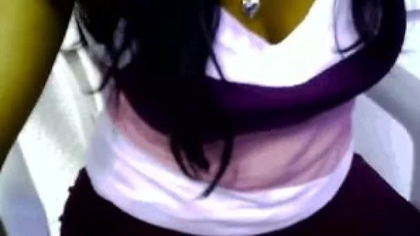 Webcam scene with my ex lover showing her tits and rubbing her pussy