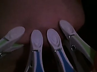 Homemade vid with my pregnant wife enjoying clamps on her tits