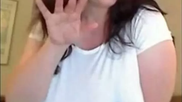 My huge-breasted GF pours water on her T-shirt and gives a show