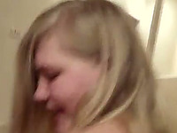 Big breasted auburn babe amazes dude with a solid BJ and fucks mish