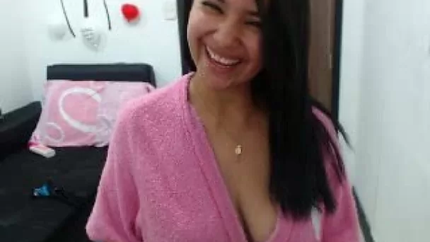 Webcam friend shows her big natural boobs and fat ass