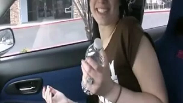 Amazing erotic solo with my GF fondling herself in a car